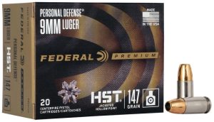 Federal HST 9mm Ammo 147 Grain Jacketed Hollow Point